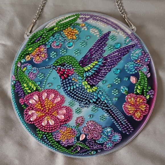 Colorful Rhinestone Hummingbird Sun Catcher - Picture 2 of 5
